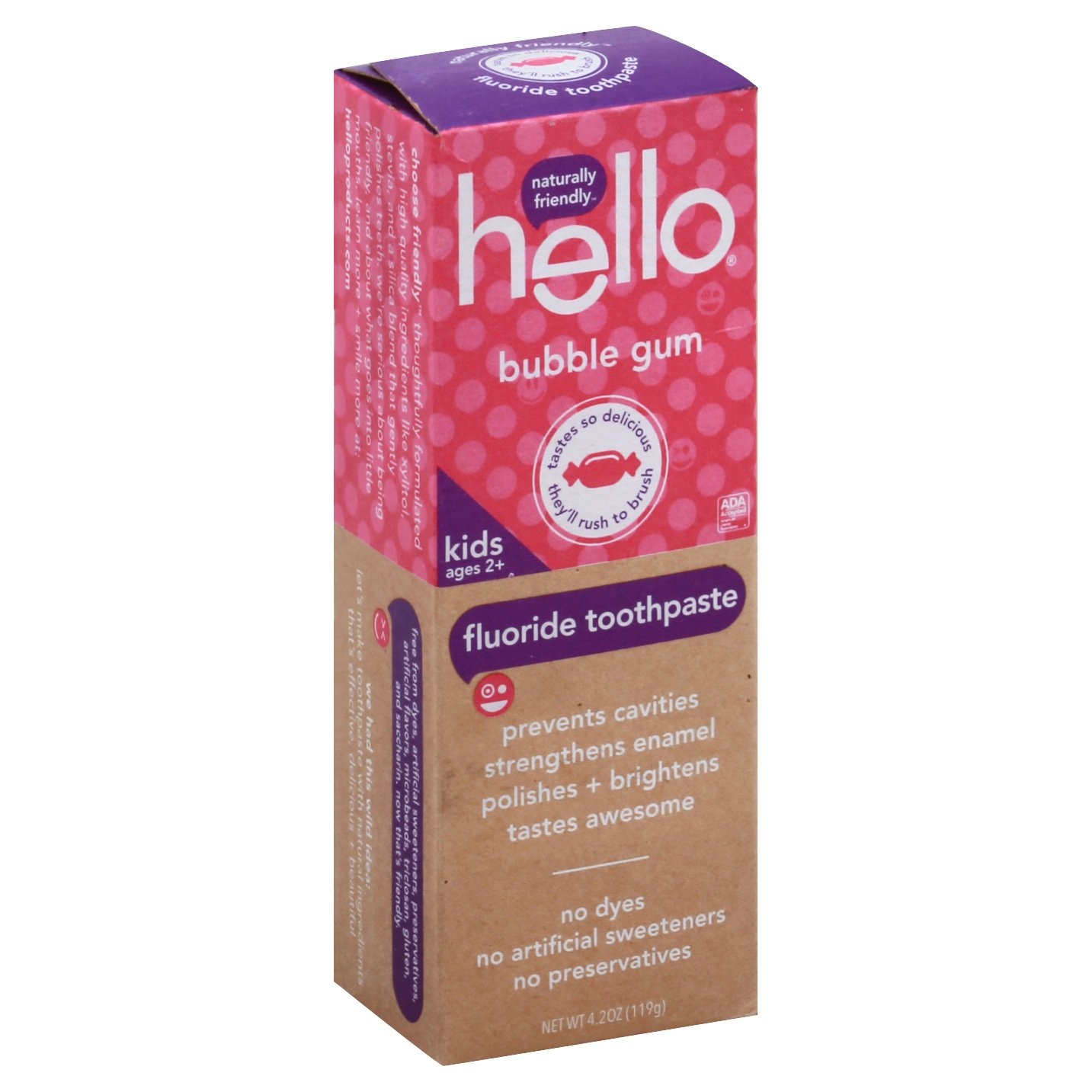 slide 1 of 1, Hello Kids Bubble Gum Fluoride Toothpaste, 4.2 oz