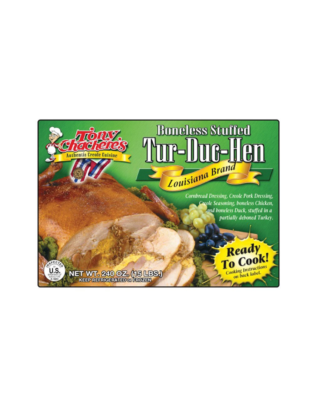 slide 1 of 1, Big Easy Foods Tur-Duc-Hen Cornbread & Rice Dressing, 15 lb