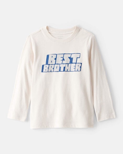 slide 1 of 2, Carter's Toddler Boy Best Brother Long-Sleeve Graphic Tee - White White 2T, 1 ct