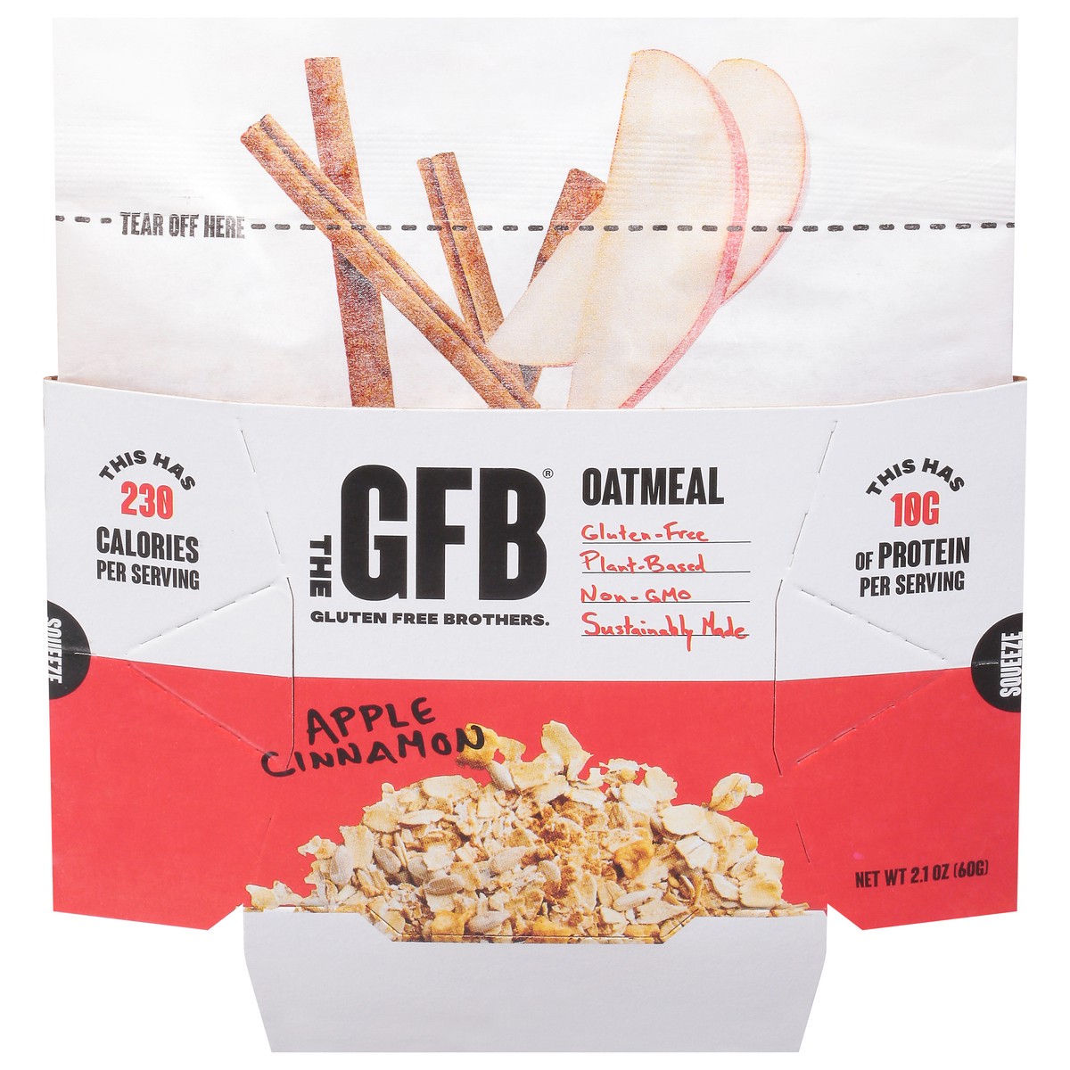 slide 1 of 11, The Gluten Free Bar Apple Cinnamon Oatmeal 2.1 oz, 2.1 oz