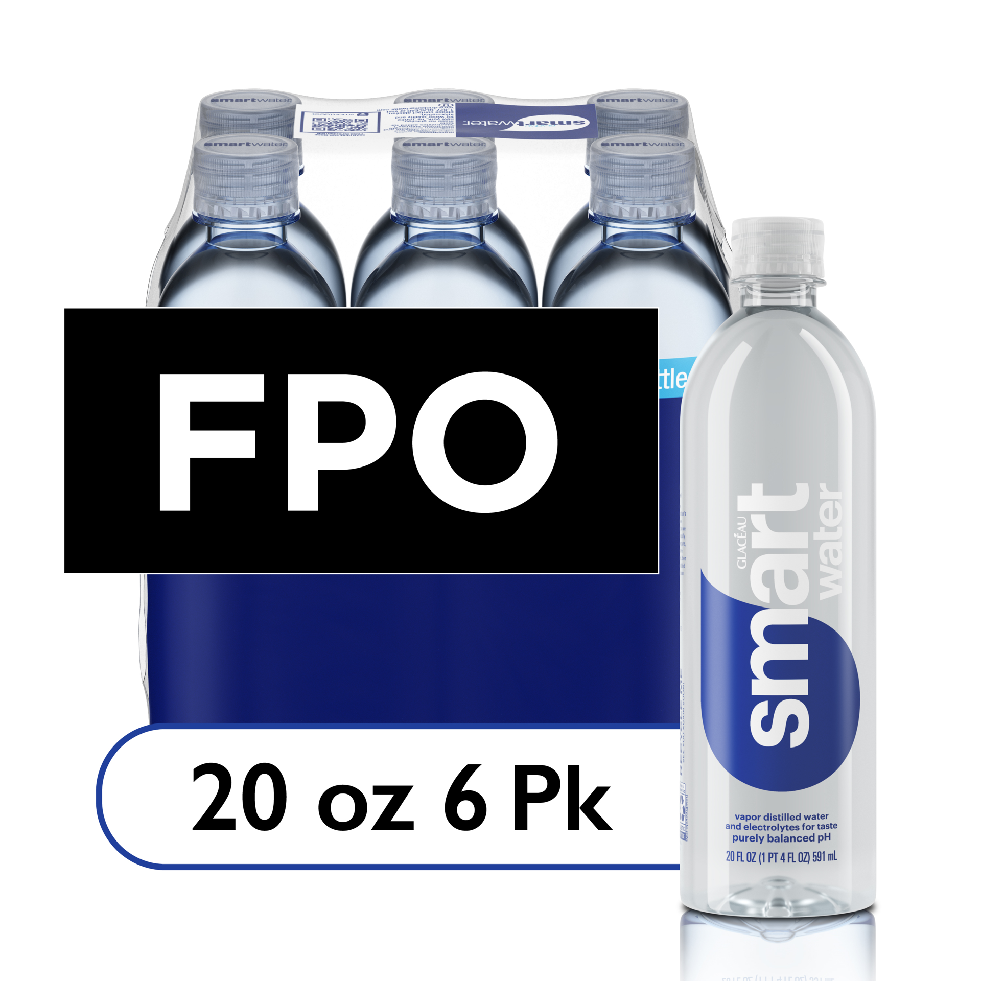 slide 1 of 2, smartwater vapor distilled premium water bottles, 20 fl oz, 6 Pack, 120 fl. oz