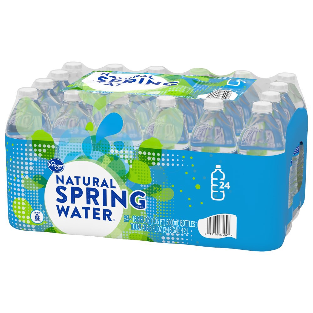 slide 3 of 5, Kroger Natural Spring Bottled Water, 24 ct; 16.9 fl oz