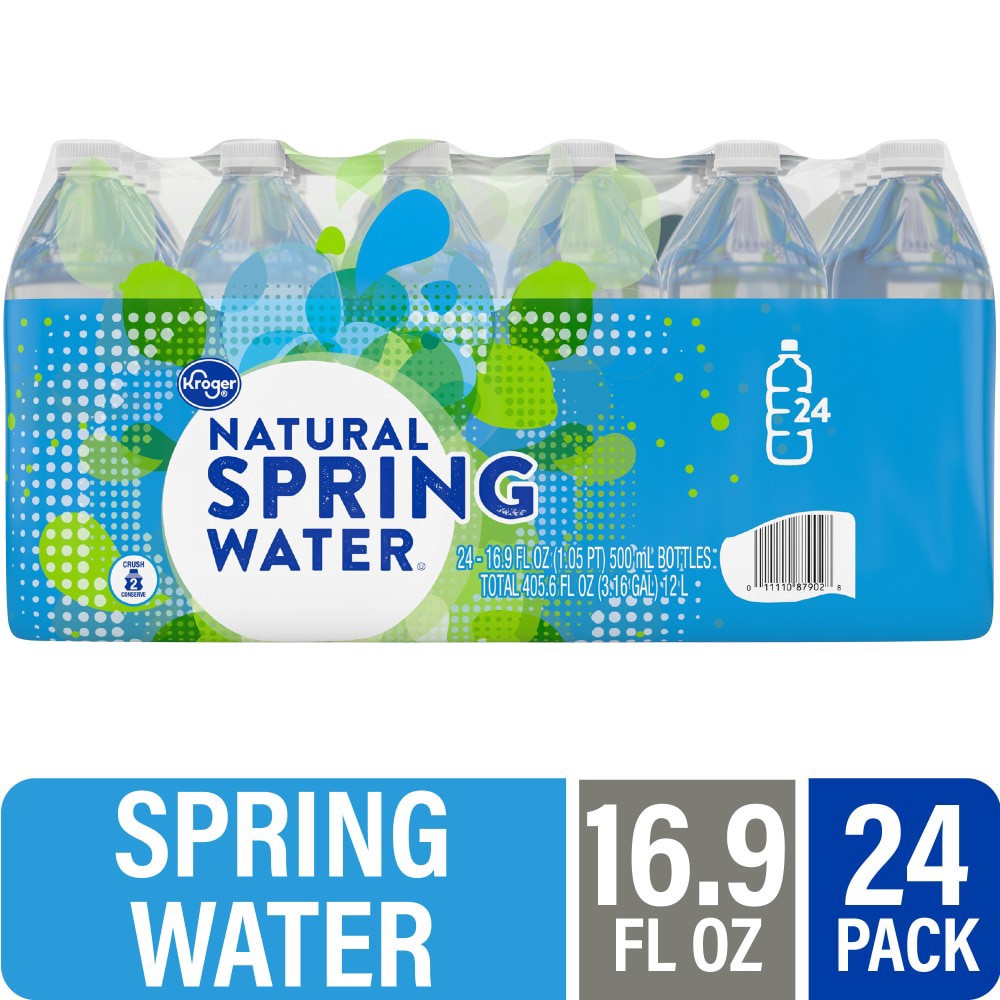 slide 1 of 5, Kroger Natural Spring Bottled Water, 24 ct; 16.9 fl oz