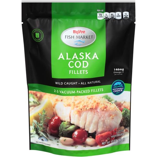 slide 1 of 1, Hy-vee Fish Market Alaska Cod Fillets, 12 oz