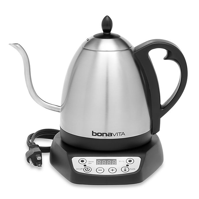 slide 1 of 1, Bonavita Variable Temperature Electric Gooseneck Kettle - Stainless Steel, 33.5 oz