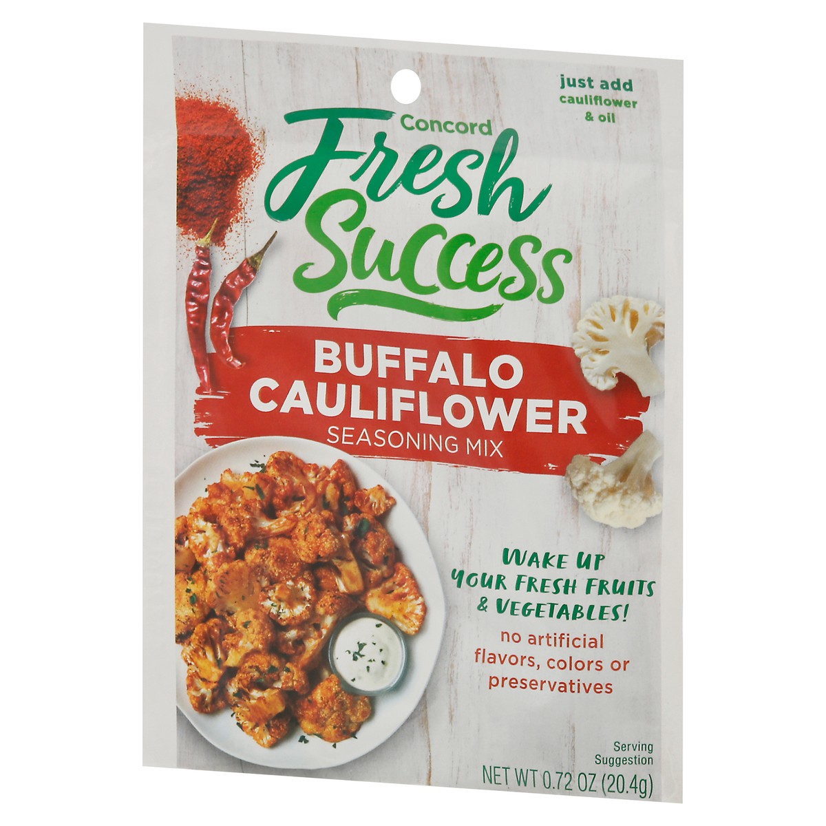 slide 2 of 9, Concord Foods Seasoning Mix, Buffalo Cauliflower, 0.72 oz