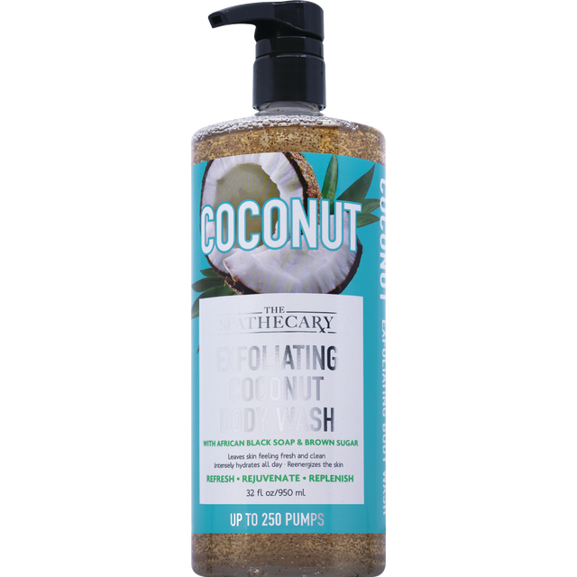 slide 1 of 1, SPASCRIPTIONS Exfoliating Coconut Body Wash, 32 oz