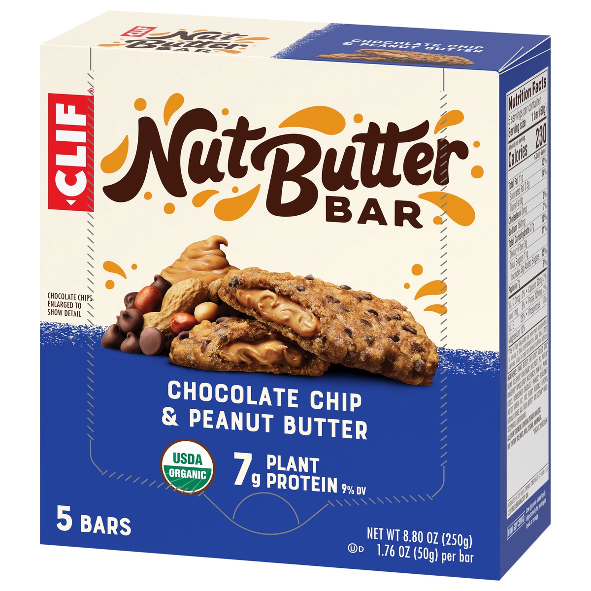 slide 2 of 9, CLIF Chocolate Chip & Peanut Butter Nut Butter Bars 5 - 1.76 oz Bars, 8.8 oz
