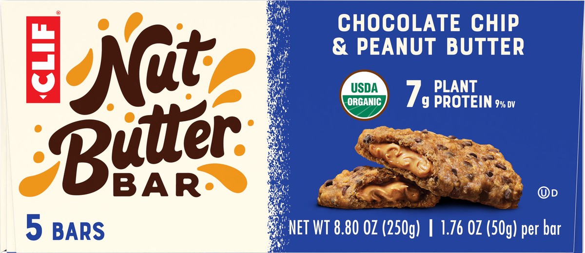 slide 9 of 9, CLIF Chocolate Chip & Peanut Butter Nut Butter Bars 5 - 1.76 oz Bars, 8.8 oz