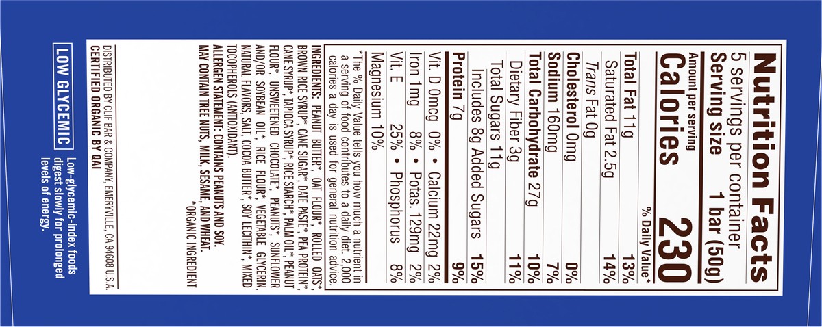 slide 3 of 9, CLIF Chocolate Chip & Peanut Butter Nut Butter Bars 5 - 1.76 oz Bars, 8.8 oz