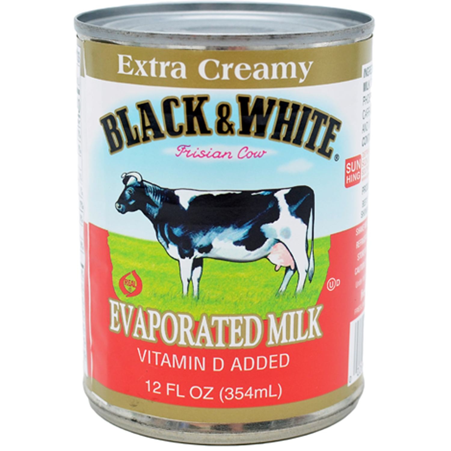 slide 1 of 1, Black and White Evaporated Milk Extra Creamy, 12 fl oz