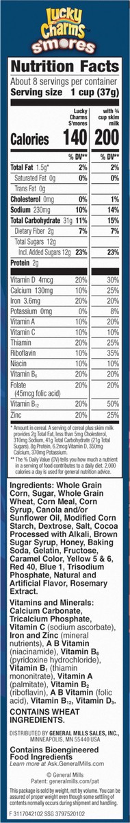 slide 3 of 13, Lucky Charms Smores Breakfast Cereal with Marshmallows, 10.5 OZ, 11 oz