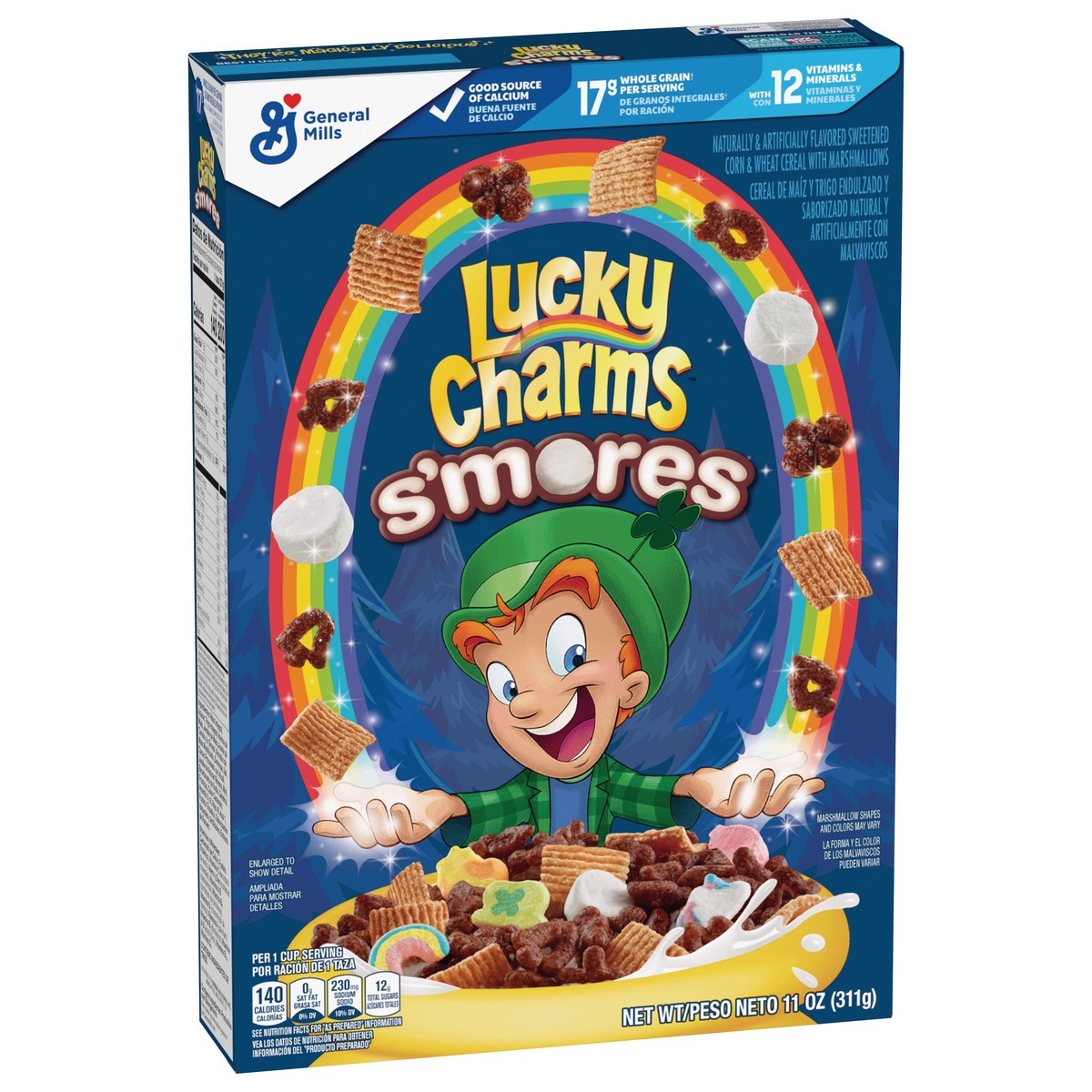 slide 10 of 13, Lucky Charms Smores Breakfast Cereal with Marshmallows, 10.5 OZ, 11 oz