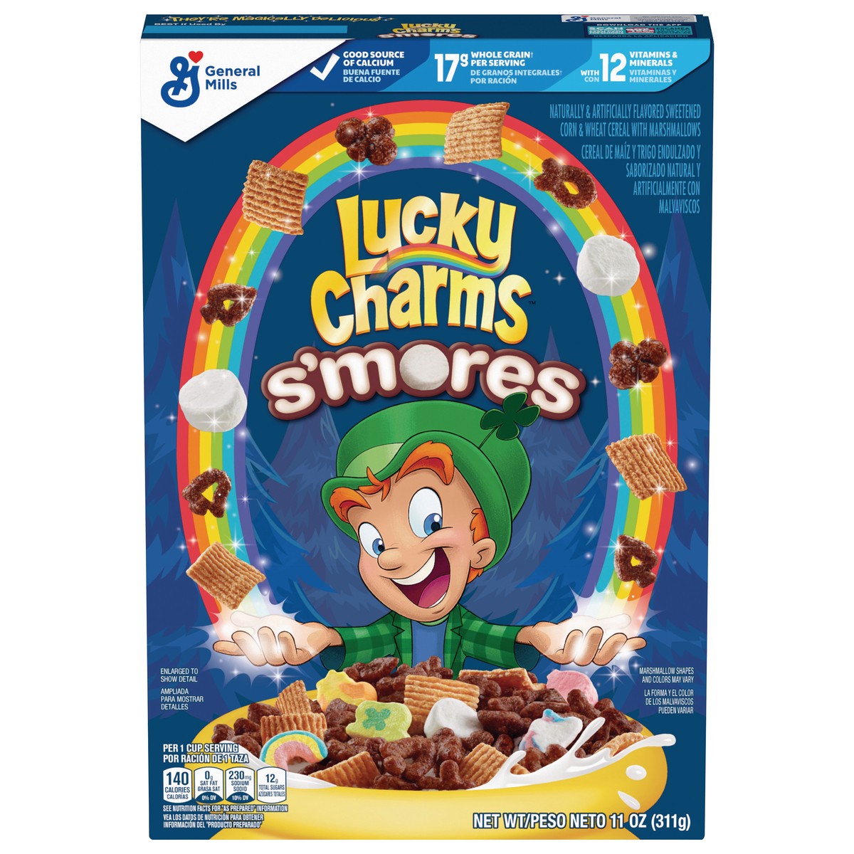 slide 5 of 13, Lucky Charms Smores Breakfast Cereal with Marshmallows, 10.5 OZ, 11 oz