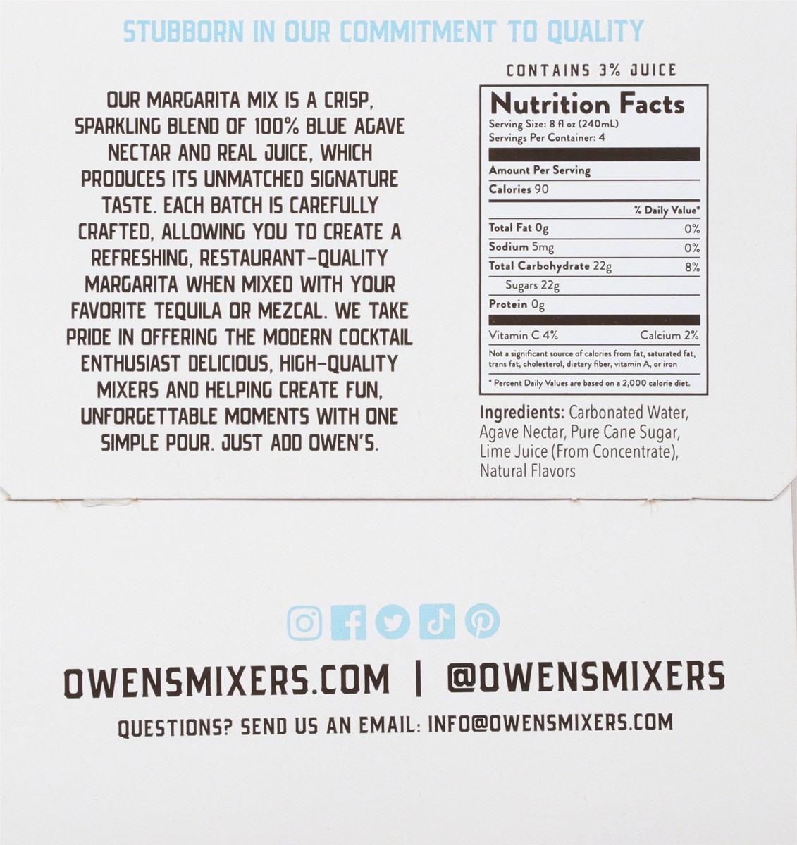 slide 11 of 11, Owen's Non-Alcoholic Margarita Mix Cocktail Mixers - 4 ct, 240 ml, 4 ct