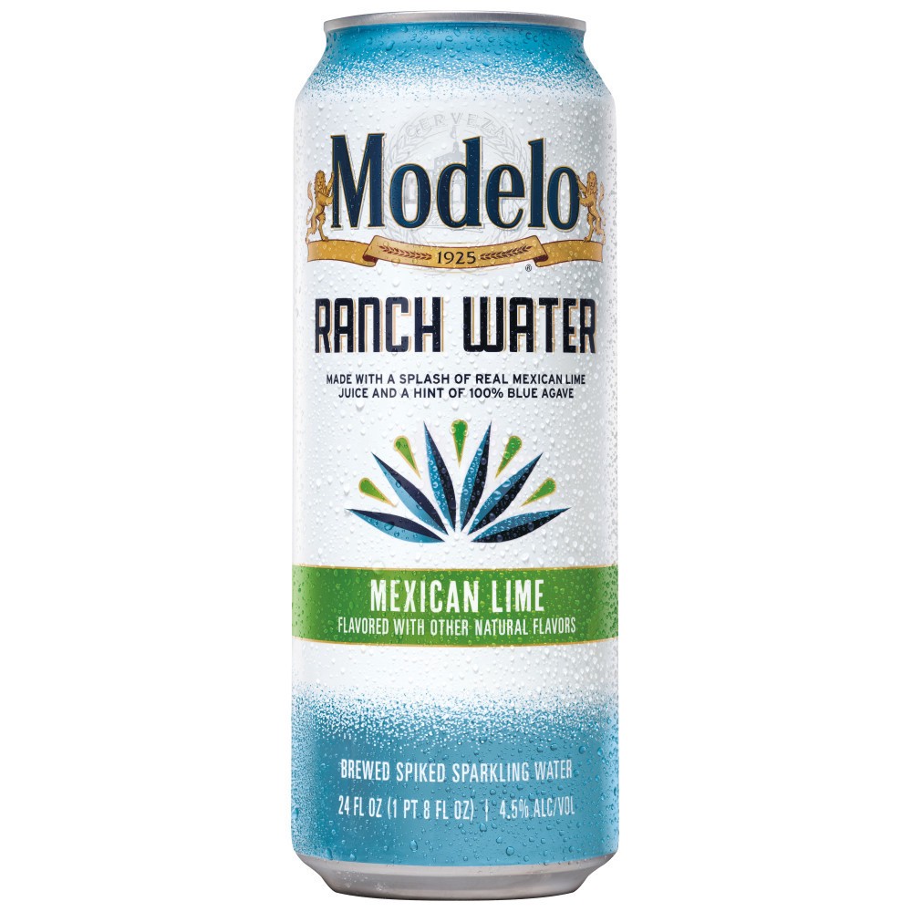 slide 1 of 9, Modelo Ranch Water Spiked Sparkling Water, 24 fl. oz. Can, 4.5% ABV, 24 oz