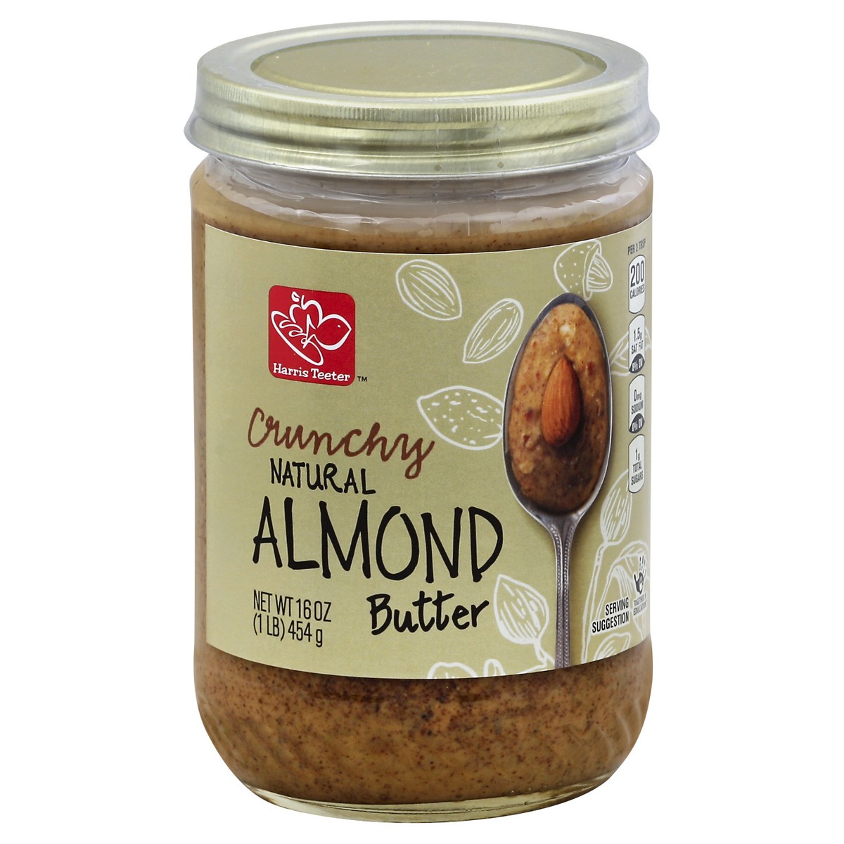 slide 2 of 3, Harris Teeter Nat Crunchy Almond Butter, 1 ct