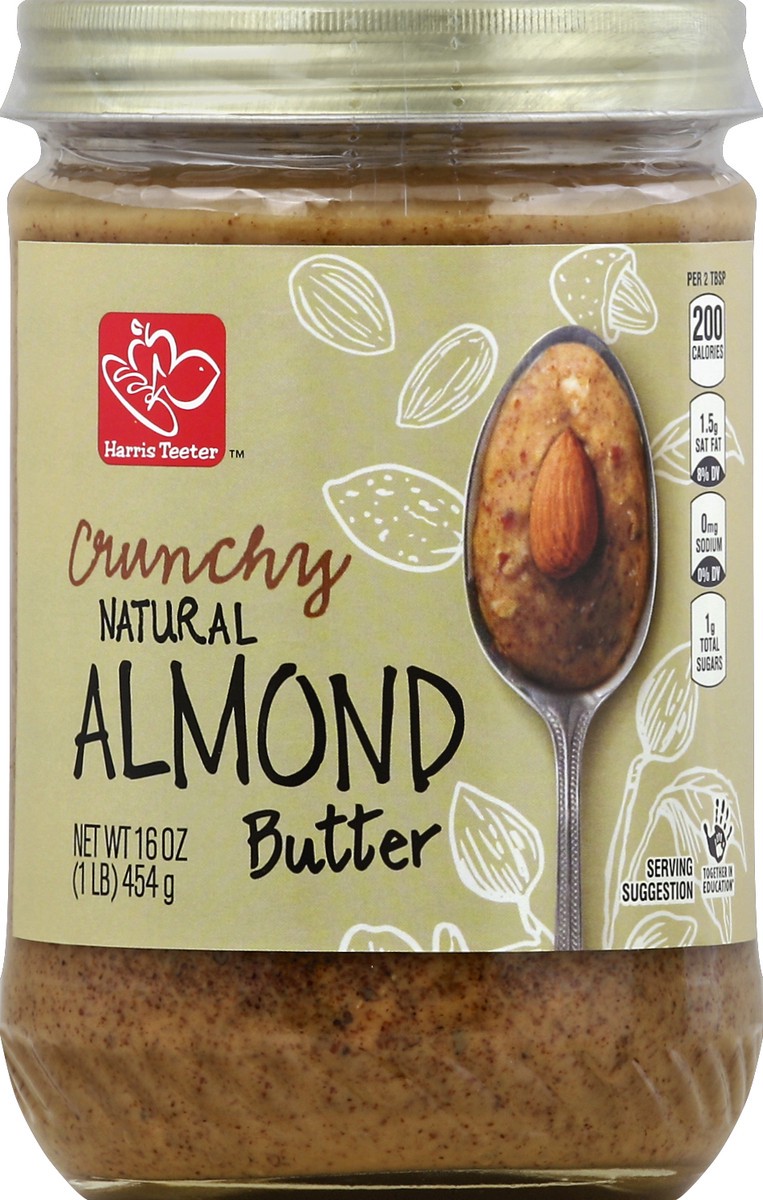 slide 1 of 3, Harris Teeter Nat Crunchy Almond Butter, 1 ct