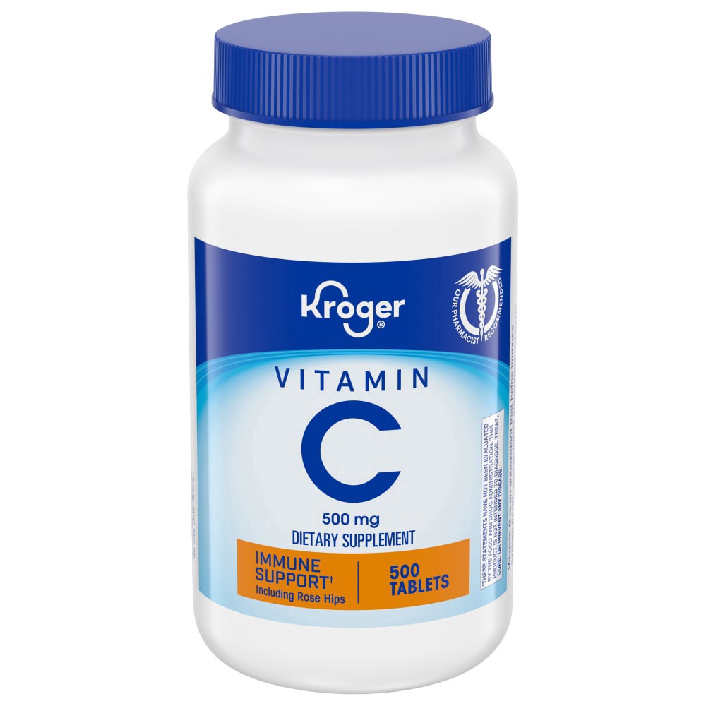 slide 1 of 2, Kroger Vitamin C 500Mg, 500 ct