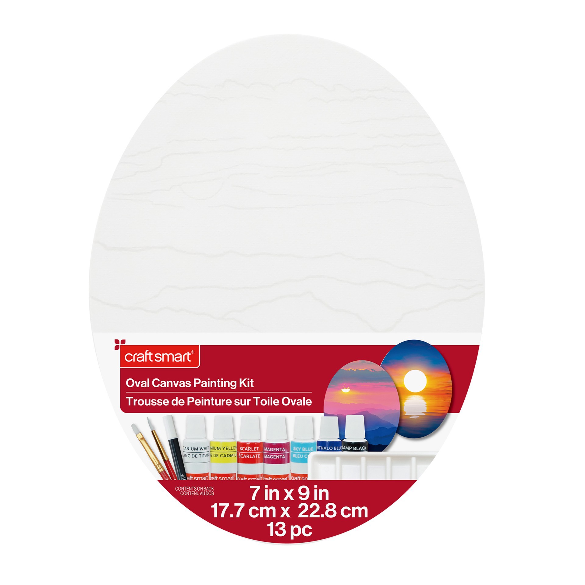 slide 2 of 6, 7" X 9" Sunset Oval Canvas Painting Kit By Craft Smart, 7 in x 9 in