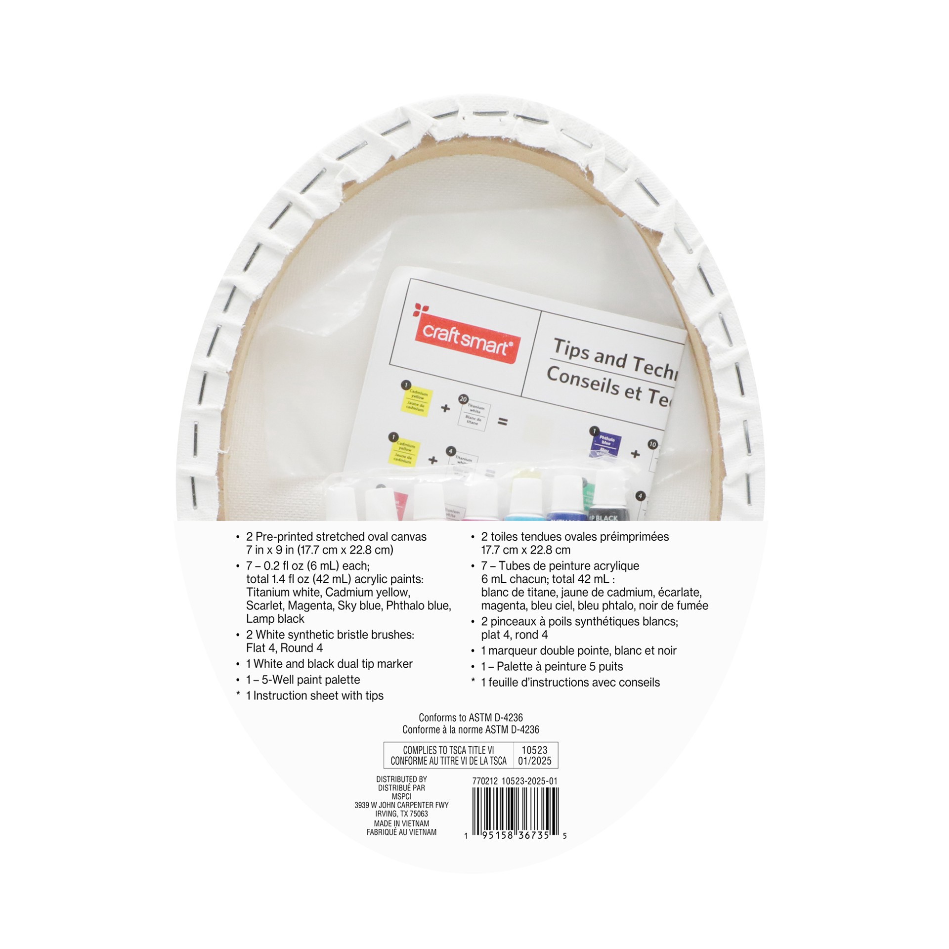 slide 3 of 6, 7" X 9" Sunset Oval Canvas Painting Kit By Craft Smart, 7 in x 9 in