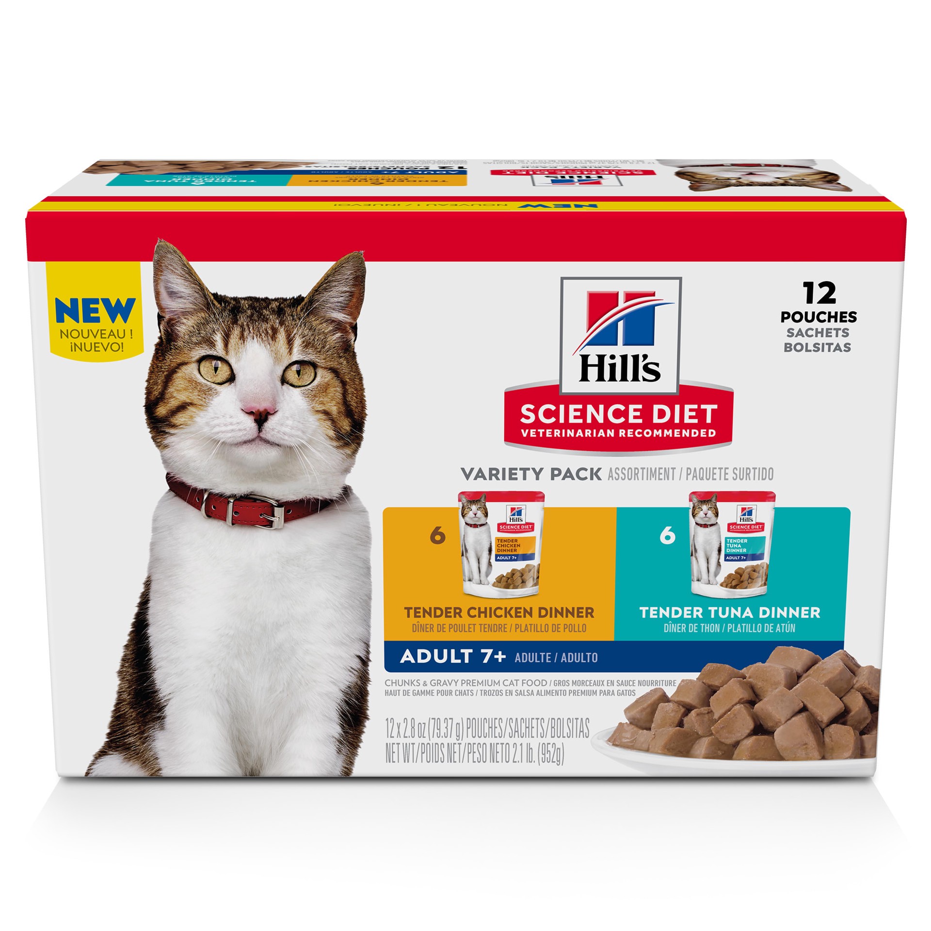 slide 1 of 12, Hill's Science Diet Variety Pack Adult 7+ Cat Food 12 ct, 12 ct