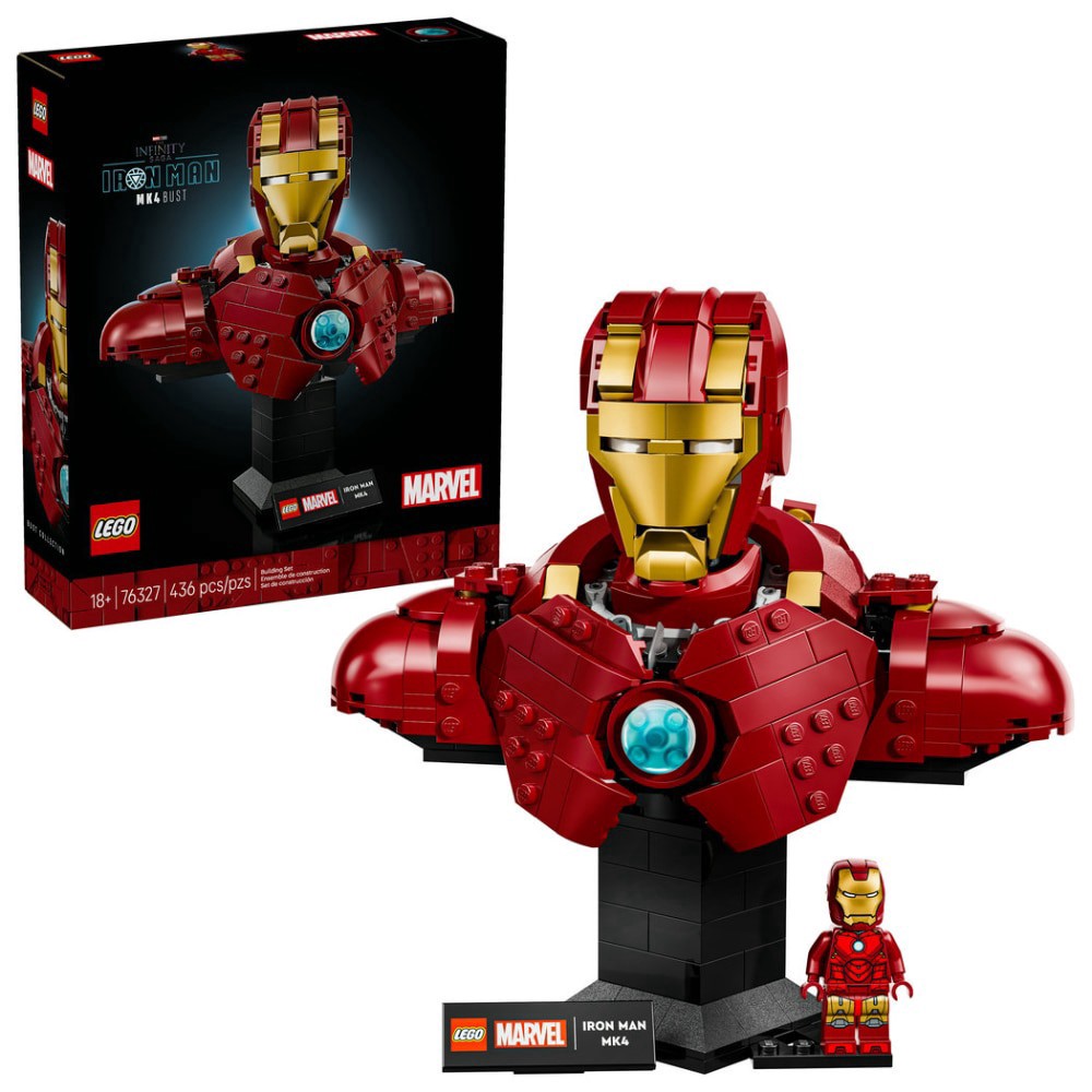 slide 6 of 6, LEGO® Marvel Iron Man MK4 V39 Bust 76327 Building Set, 434 ct