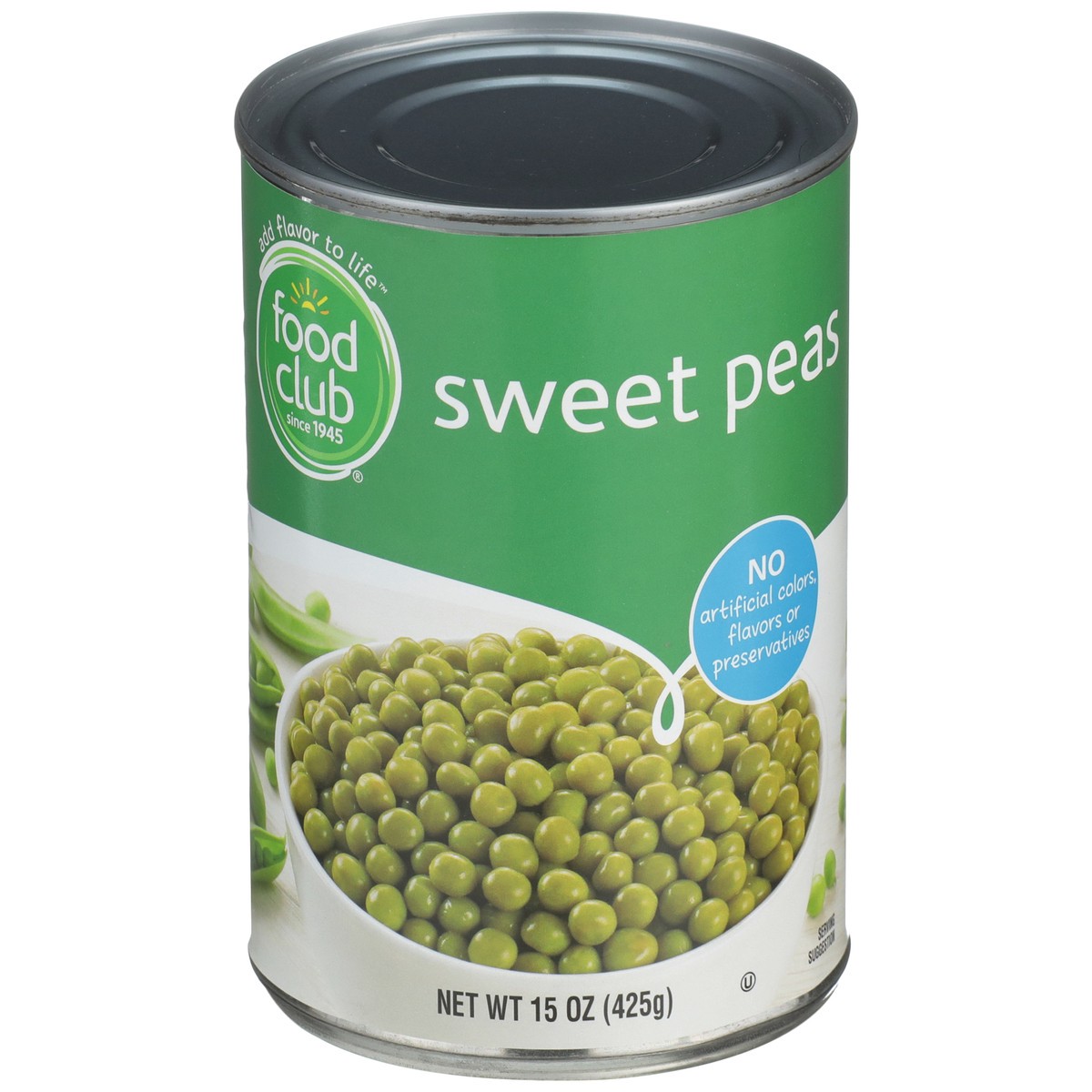 slide 1 of 1, Food Club Tender Sweet Peas, 15 oz