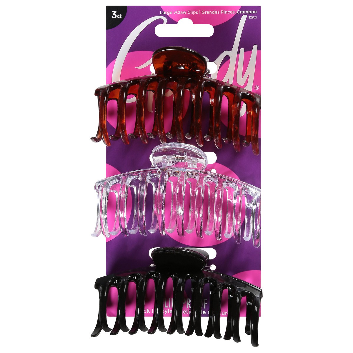 slide 1 of 9, Goody VClaw Clips Large 3 ea, 3 ct