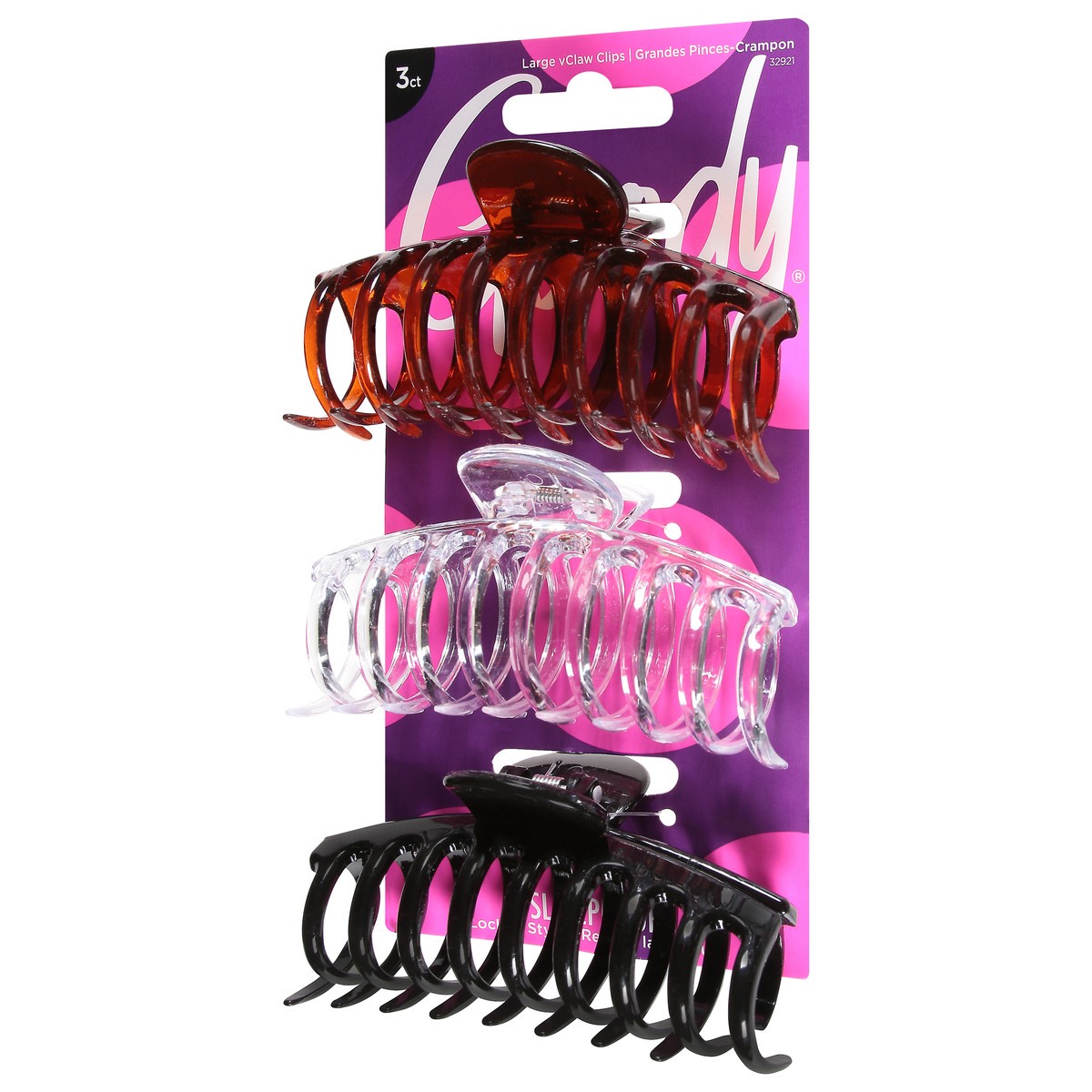 slide 3 of 9, Goody VClaw Clips Large 3 ea, 3 ct