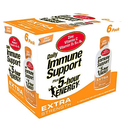 slide 1 of 1, 5-hour ENERGY Daily Immune Support Extra Strength Ultra Orange 6 pack, 1.93 oz