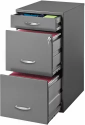 Hirsh Industries 3-Drawer File Organizer - Charcoal
