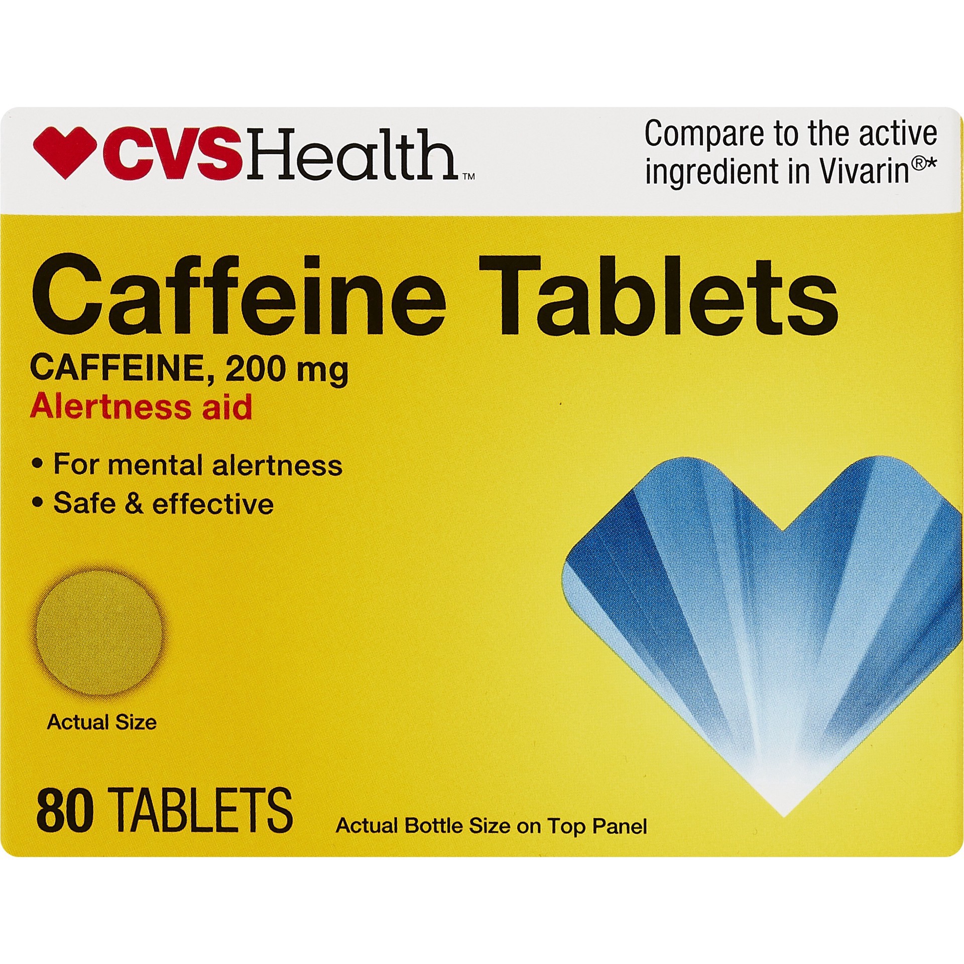 slide 1 of 4, Cvs Caffeine 200 Mg Tablets, 80 Ct, 80 ct
