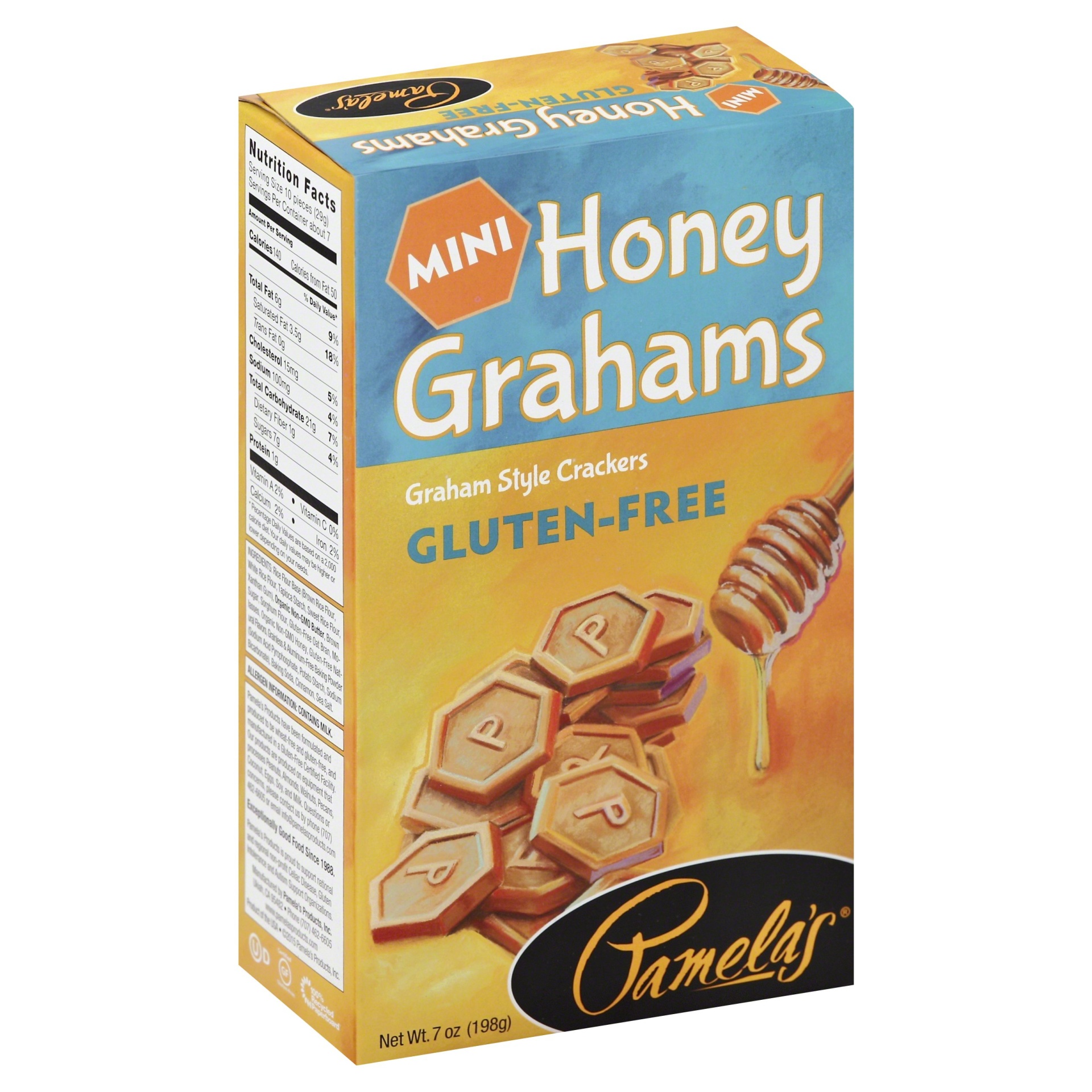 slide 1 of 1, Pamela's Mini Graham Style Crackers Honey, 7 oz
