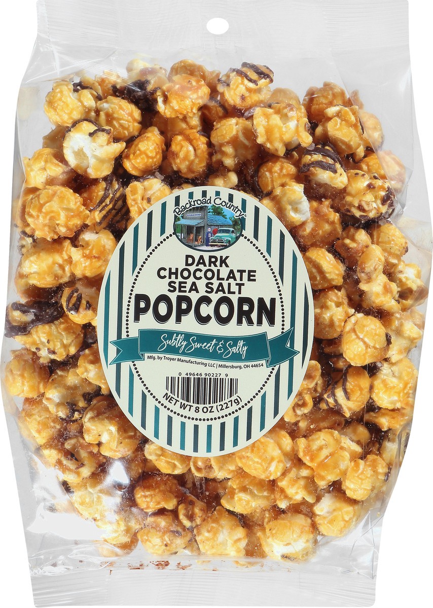 slide 1 of 9, Backroad Country Dark Chocolate Sea Salt Popcorn 8 oz, 1 ct