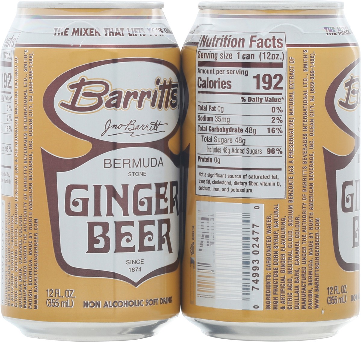 slide 7 of 9, Barritt's Bermuda Stone Ginger Ginger Beer 6 - 12 fl oz Cans, 6 ct