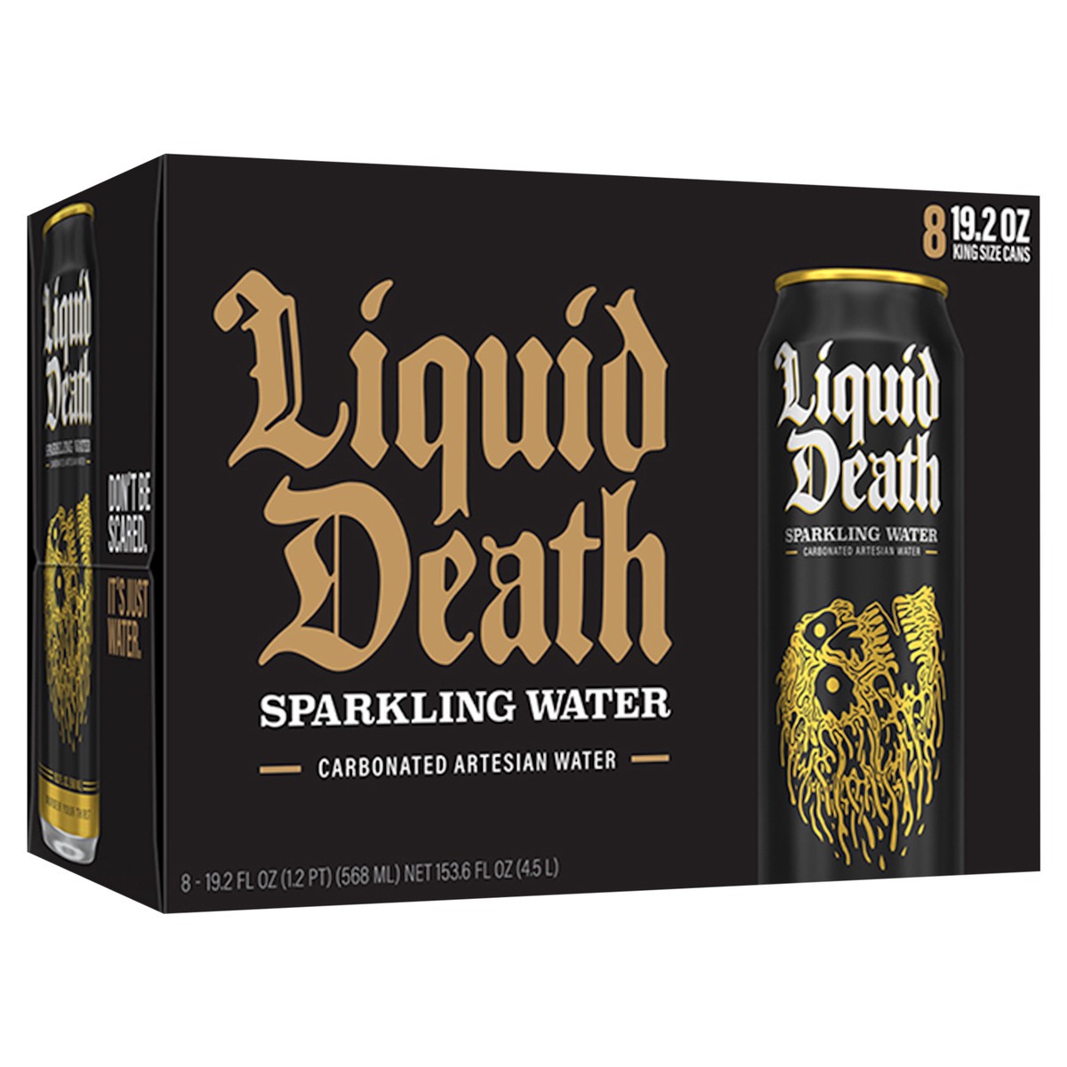 slide 3 of 4, Liquid Death Sparkling Water, 19.2 oz King Size Cans (8-Pack), 8 ct