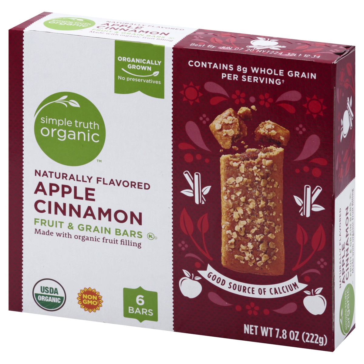 slide 6 of 13, Simple Truth Organic Apple Cinnamon Fruit & Grain Bars 6 ea, 6 ct