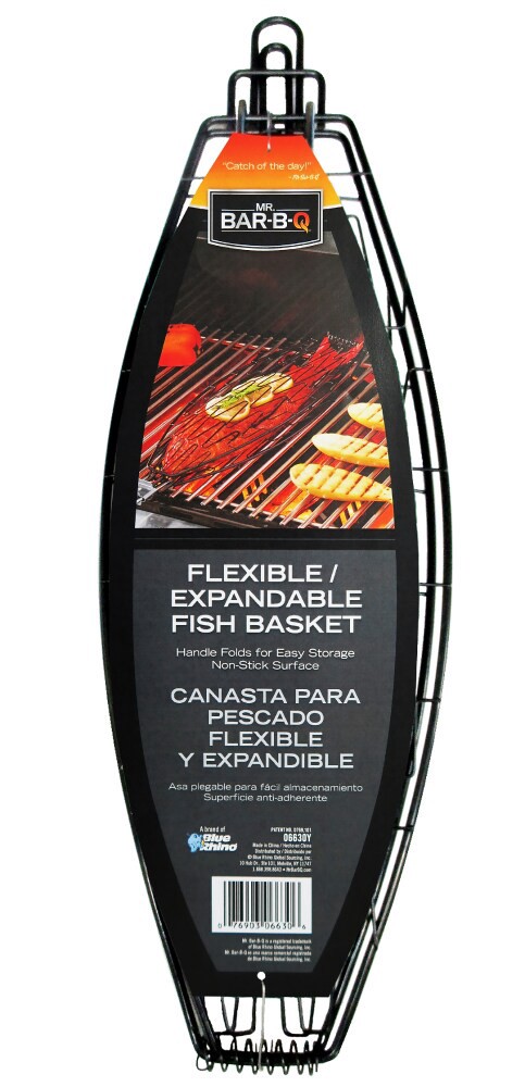 slide 1 of 6, Mr. Bar-B-Q Expandable Fish Basket, 1 ct