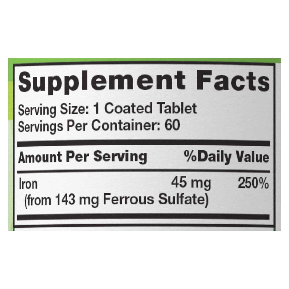 slide 7 of 9, Nature's Truth Slow Release Ferrous Sulfate Iron 45 mg, 60 ct