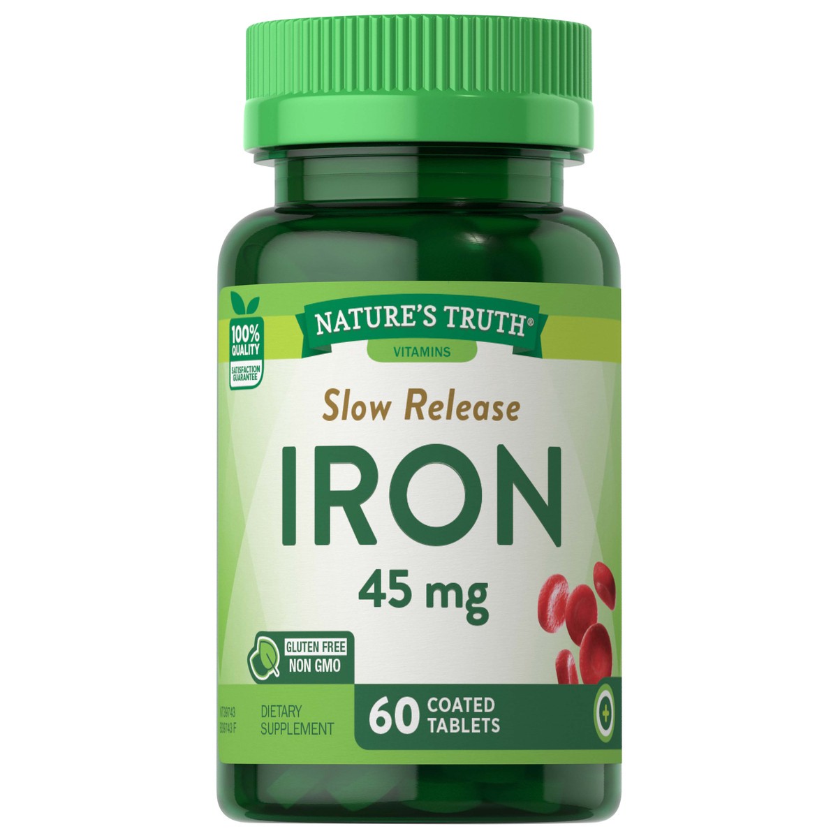 slide 2 of 9, Nature's Truth Slow Release Ferrous Sulfate Iron 45 mg, 60 ct