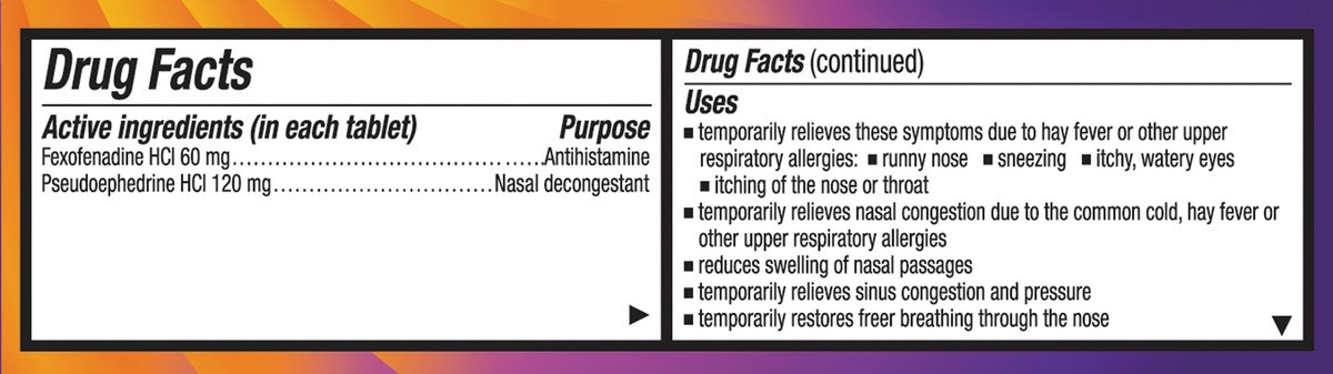 slide 8 of 8, Allegra-D Allegra D Allergy & Congestion 30 ea BAG, 30 ct