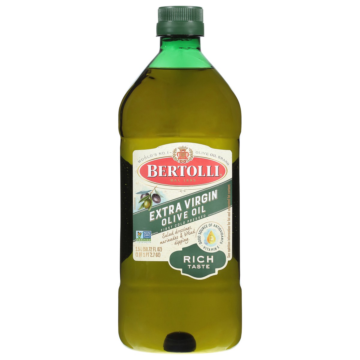slide 1 of 9, Bertolli Extra Virgin Olive Oil 50.72 fl oz, 1.5 l