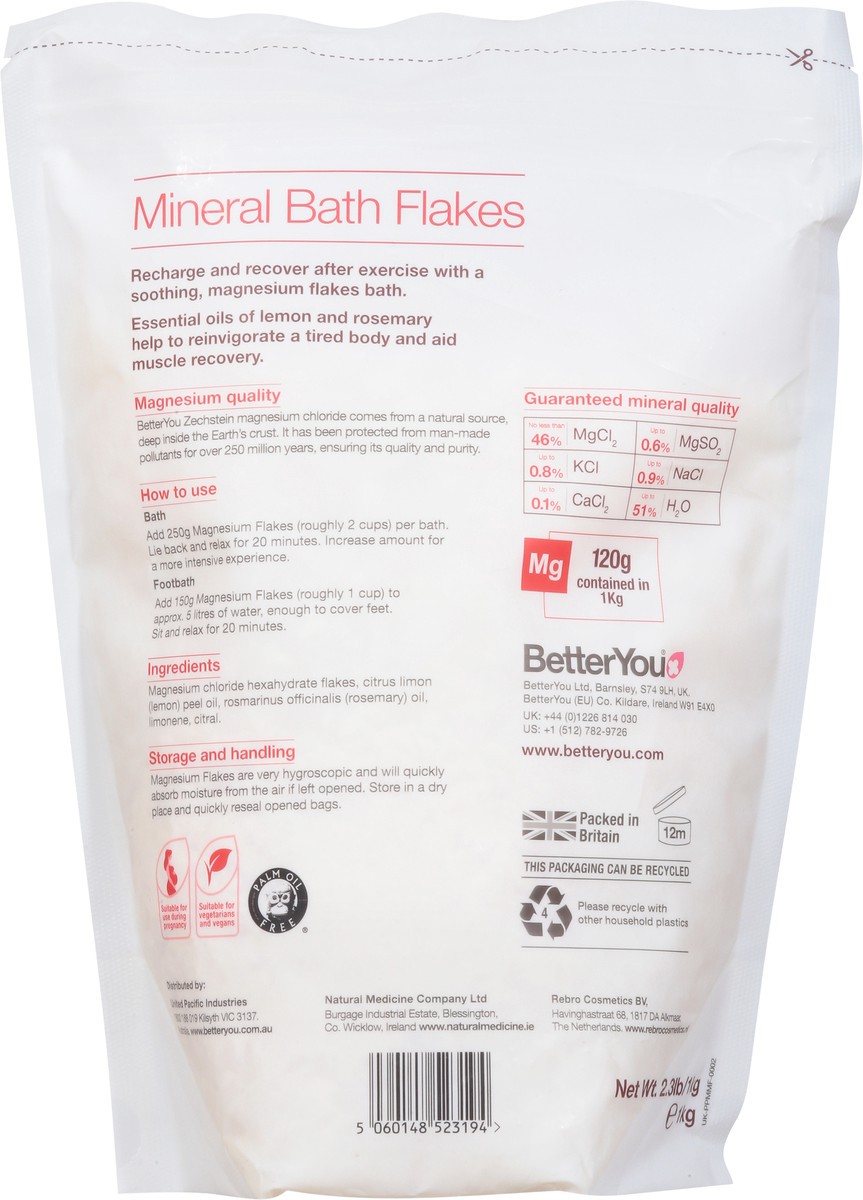 slide 9 of 13, BetterYou Magnesium Muscle Mineral Bath Flakes 2.3 lb, 2.3 lb