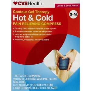 slide 1 of 1, Cvs Health Contour Gel Therapy Hot & Cold Pain Relieving Compress, S-M, 1 ct