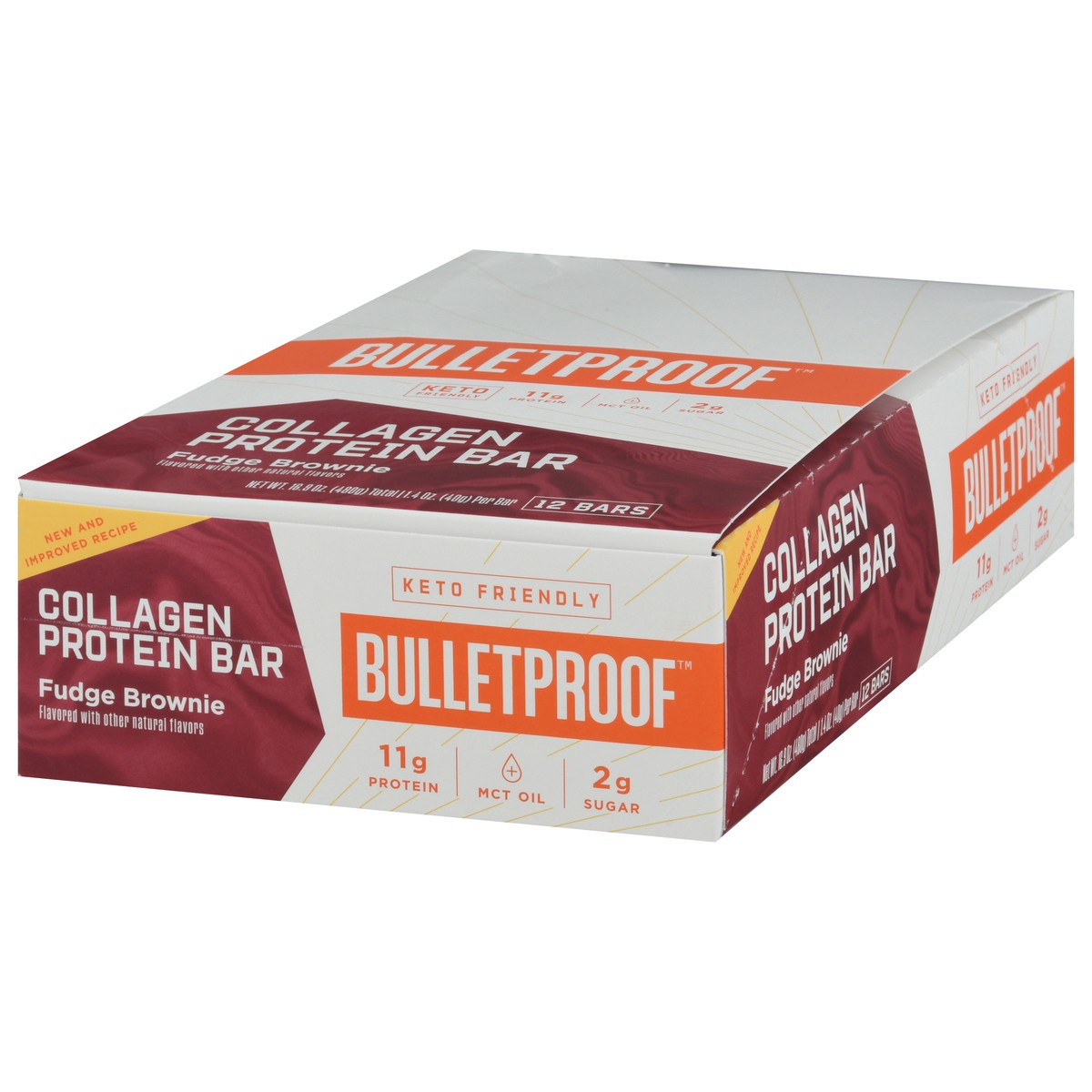 slide 13 of 14, Bulletproof Fudge Brownie Collagen Protein Bar 12 - 1.4 oz Bars, 12 ct