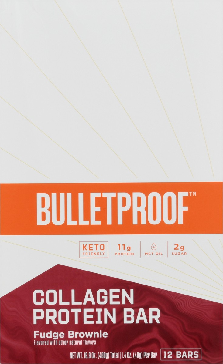 slide 5 of 14, Bulletproof Fudge Brownie Collagen Protein Bar 12 - 1.4 oz Bars, 12 ct