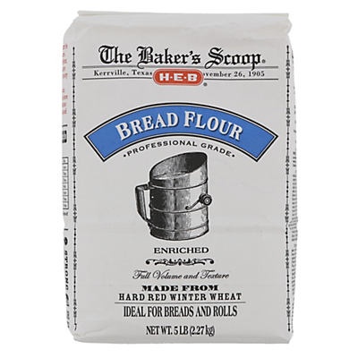 slide 1 of 1, H-E-B Bakers Scoop Bread Flour, 5 lb