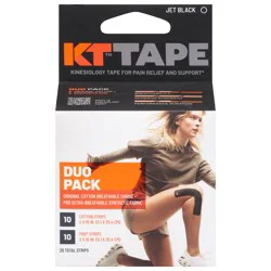 KT Tape Jet Black Duo Pack Kinesiology Tape - 20 ea