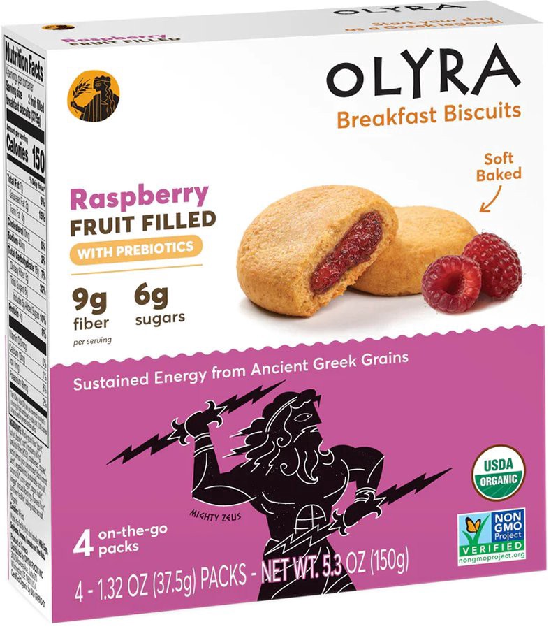 slide 1 of 1, Olyra Fruit & Grain Bites, Raspberry, Organic, On the Go, 4 Pack, Box, 4 ct